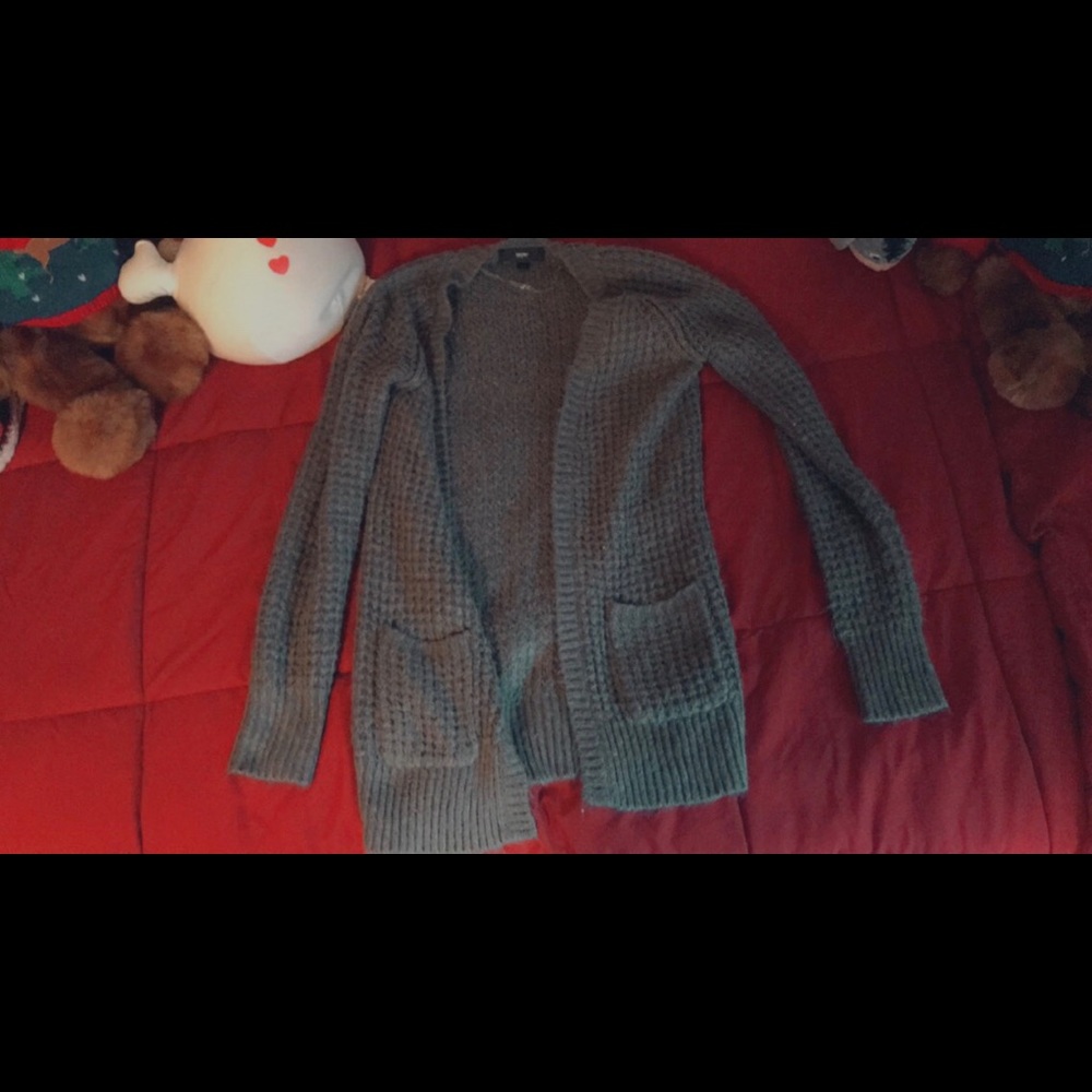 Grey knit cardigan